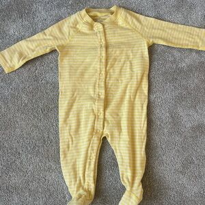 HANNA ANDERSSON yellow striped footie pajama!